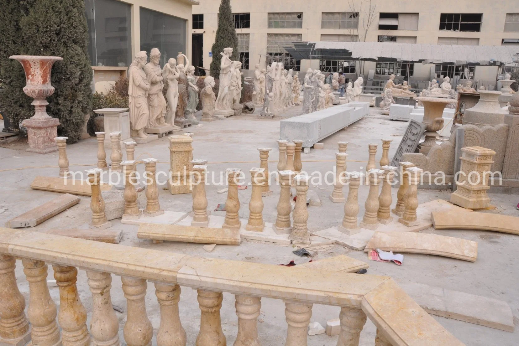 Beige Marble Sculpture Marble Stair Balustrade (SY-B011)