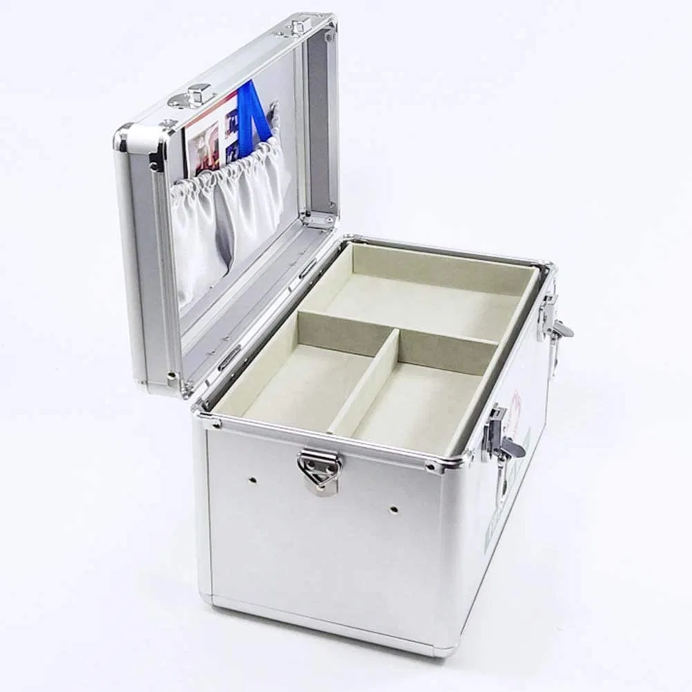 Medical Hard Aluminium Metal First Aid Kit Box Case for Workplace Office Home Empty