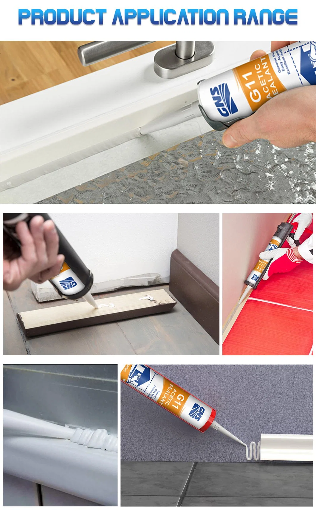 Building Glass RTV Acetic Silicone Sealant Glue