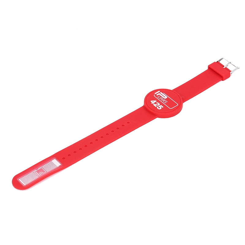 Faible coût de façon personnalisée Hommes Sport couleur RFID imprimés gravée en silicone souple de bande de poignet Slap Sublimation Pink Bracelet