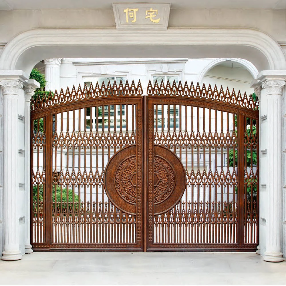 Luxury Modern Outdoor Beautiful Casted Aluminum Entrance Gate Decoration Exterior for Courtyard