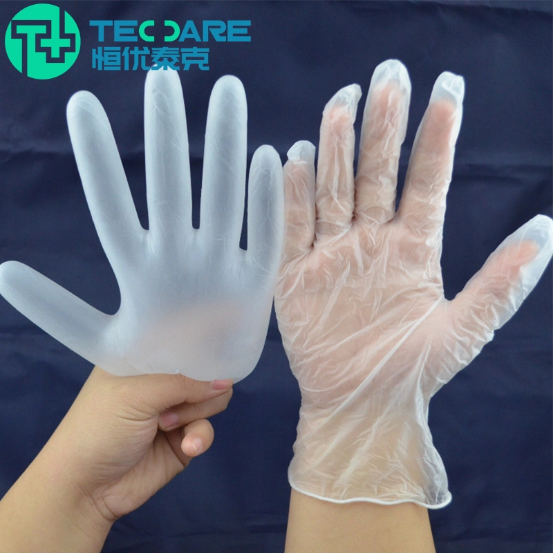 Cheap guantes desechables de vinilo de color claro Guantes de examen