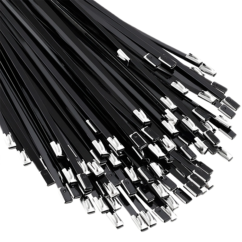 Factory Price Full PVC Coated Ss Cable Ties with Head 4.6mm 7.9mm Series