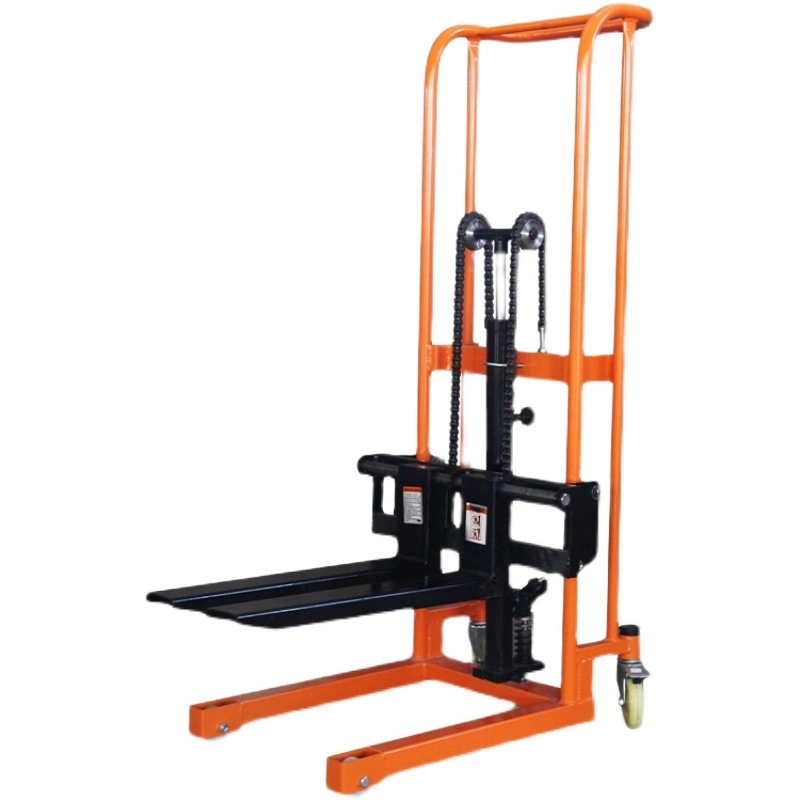 Mini Hydraulic Forklift 400kg Pallet Truck PU Wheel Manual Stacker for Sale