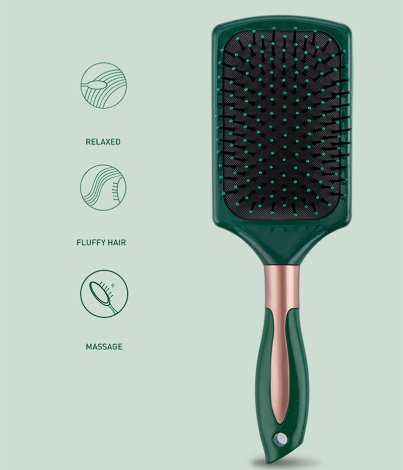 Wholesale/Supplier Dark Green Antistatic Massage Hair Beauty Flat Comb Brush