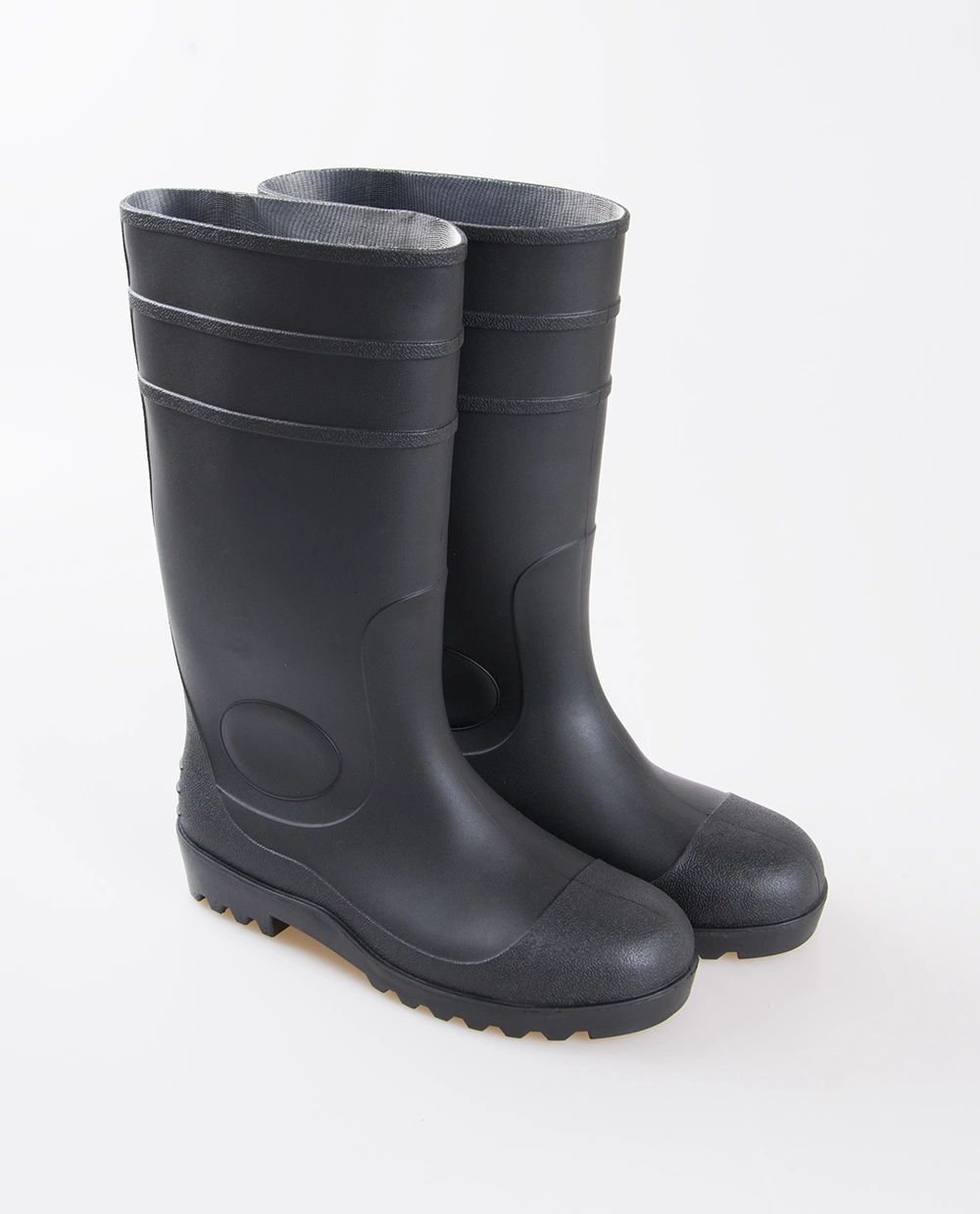 Botas de chuva de borracha de segurança de neoprene preto para homens.