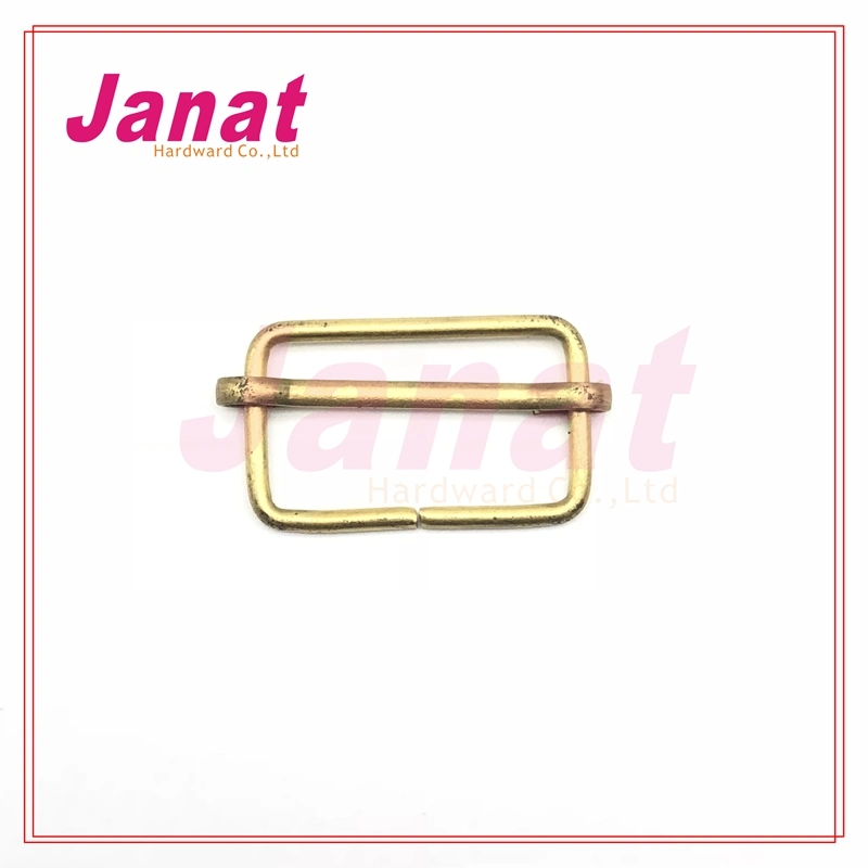 Square Sharp Brass Material Metal Buckle with Roller for Suspender Belt Used