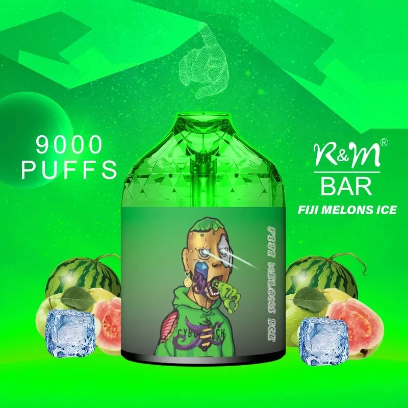 Diseño de tanque resplandeciente RGB 16 el sabor de la barra de R&amp;M 9000 Puff malla desechables recargable Vape