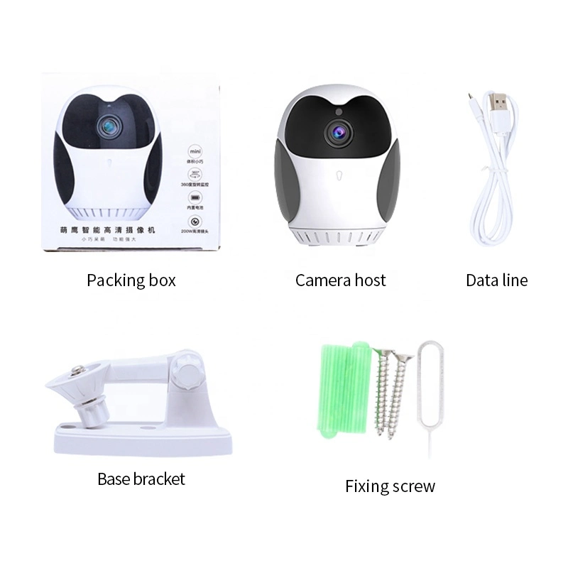 Gira 360 grados de visión nocturna automática de la cámara WiFi de Intercomunicación de voz de zoom de 4X Ai Detección Inteligente de Movimiento (wc010b)