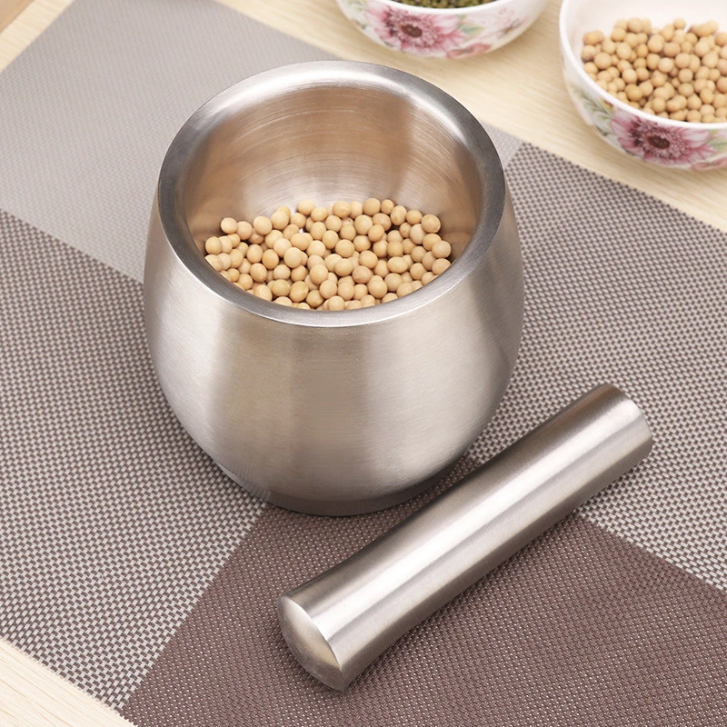 Stainless Steel Mortar and Pestle Pill Crusher Spice Grinder Ai14069