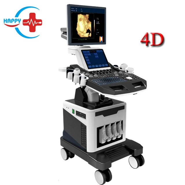 Hc-A014A Good Price 4D Color Ultrasound Medical Double Screen 4D Trolley Color Doppler Ultrasound Equipment Scanner Machine