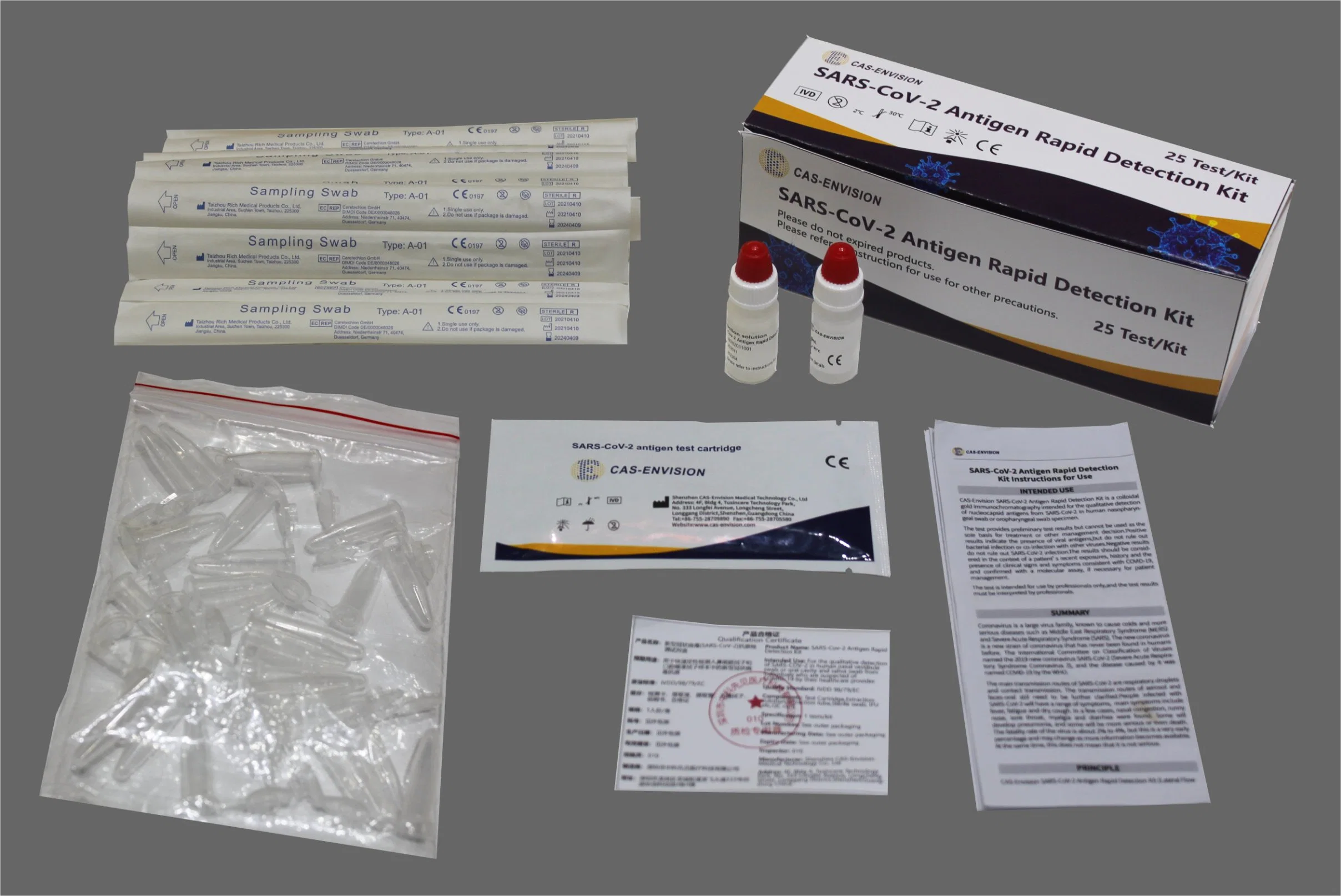 Maladies infectieuses Convid Kit de test de diagnostic rapide Antigen bandelette de test