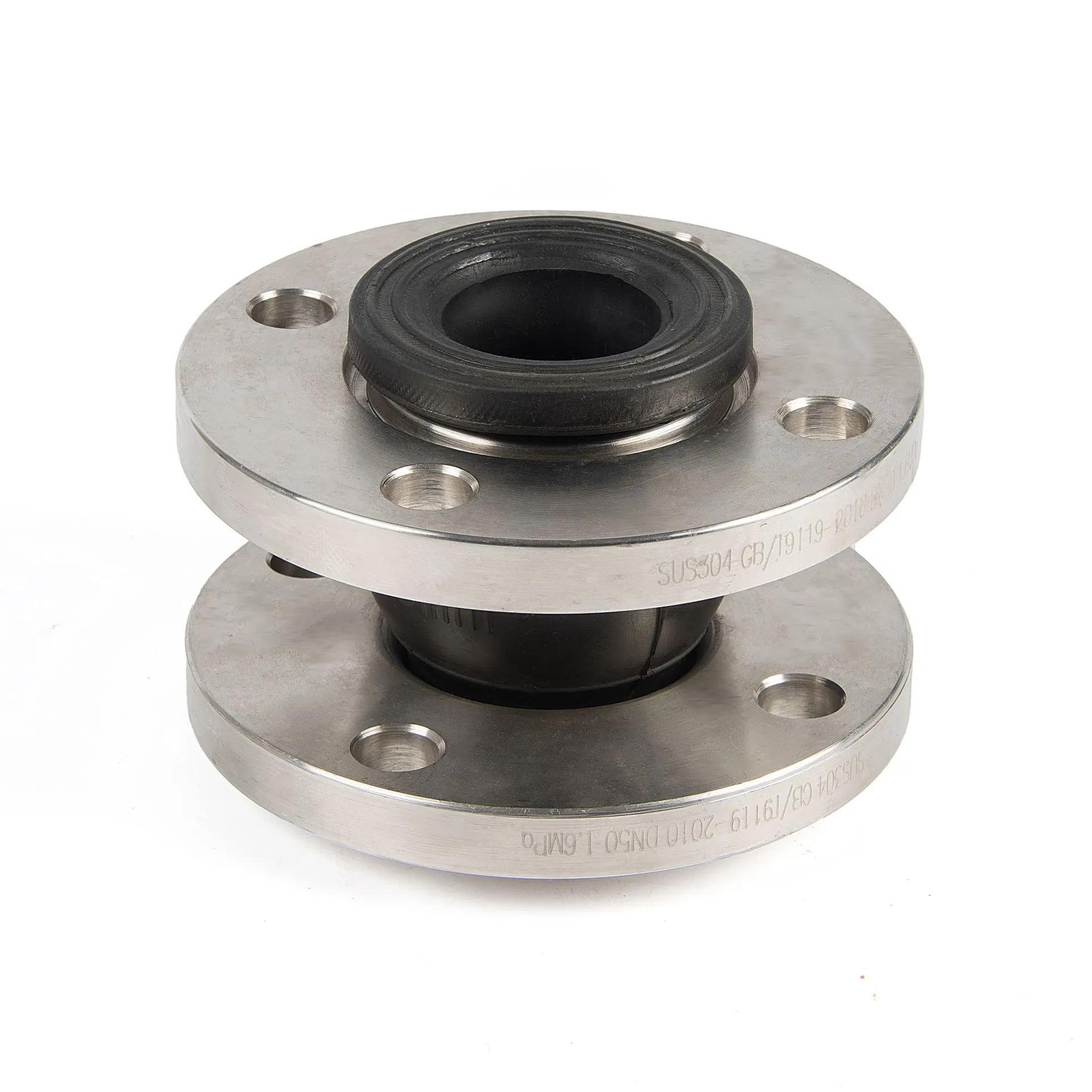 DIN DN50 65 80 100 Pn10 16 SS304 316 316L Stainless Steel Flange Flexible Rubber Soft Joint Flange