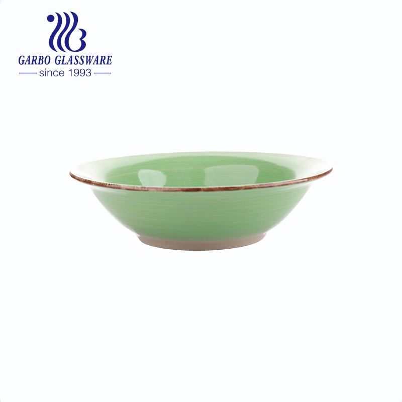 Mayorista/Proveedor de gama alta 8 pulgadas Soup Bowl Glaze color cerámica Estuta Patrón decorativo de colores personalizados de la Originales de fábrica