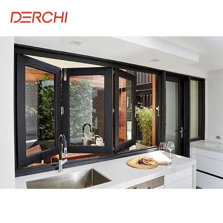 Villa Thermal Insulation Double Glazed Exterior Aluminum Bi-Folding Window and Doors Designs