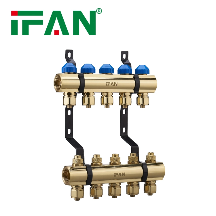 Ifan New Design Pipe Fitting 2-8 Ways Manifold Pex Brass Manifold