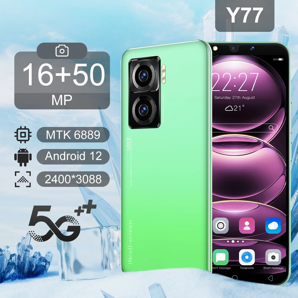 Original New Y77 5g Cellphone 5.8 Inch 16GB+512GB 16MP+50MP Android Smartphone Android 12.0 Mobile Phones