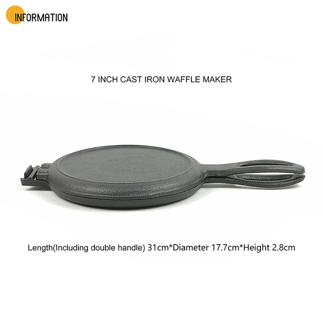 Ustensiles de cuisine de qualité supérieure antiadhésif Pancake Maker Pan rond Waffle Pan Double gril en fonte