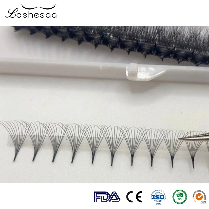 Mengfan China 26mm Lashes Hersteller Private Label Volume Single Lash Verlängerung Zubehör Einzelne Nerz Wimpernverlängerung Kurze Wurzel Vorgefertigt Lüfter