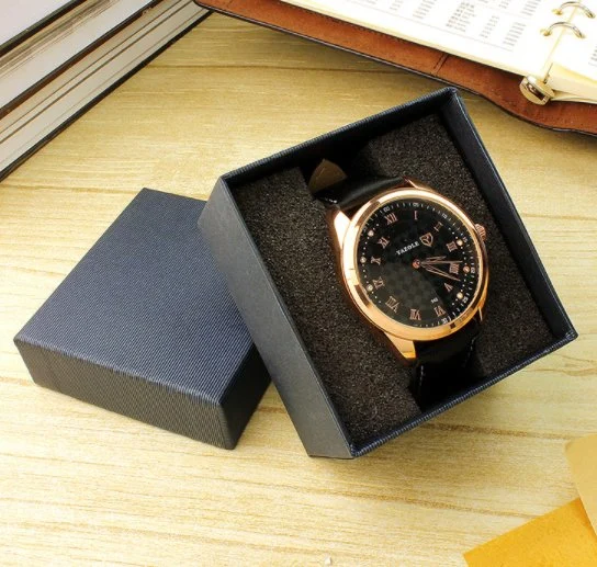 Custom logo Packaging Chine Fabricant Noir Plain Square Jewellery Watch Boîte