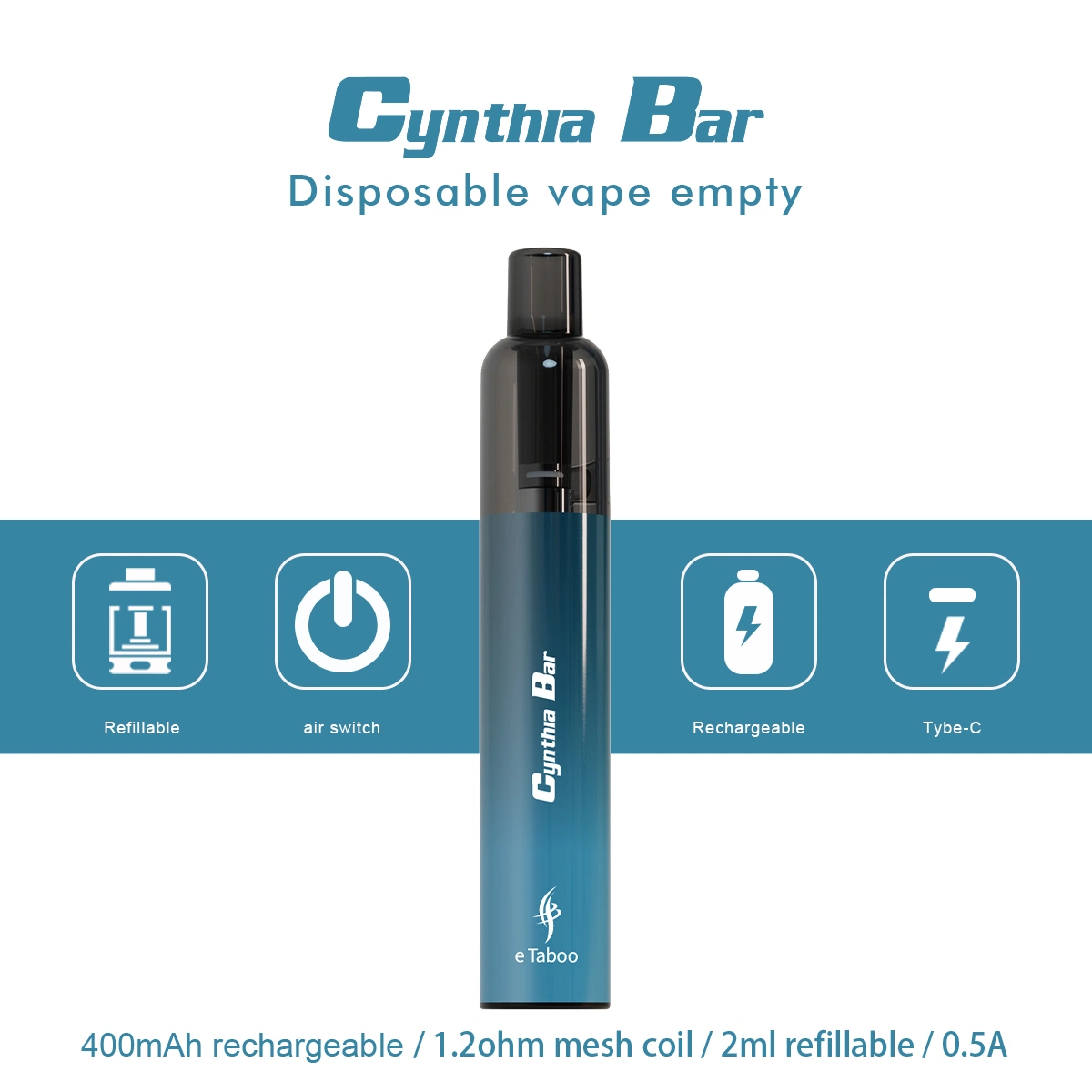 Wholesale UK Poland Distributor Price E-Cig 400mAh Large Battery Capacity Electronic Cigarette Pen Shape Manufacturers Customized Refillable Vape Empty Vape