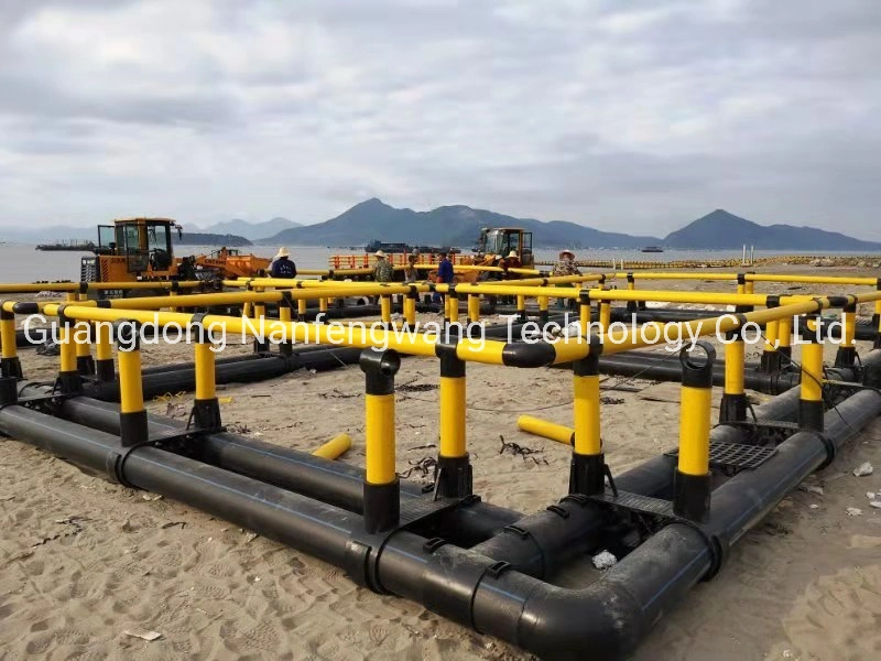 Cage carrée de pisciculture en HDPE pour poissons d'élevage de tilapia ou de mérou dans un lac Équipement de pêche Équipement de pêche