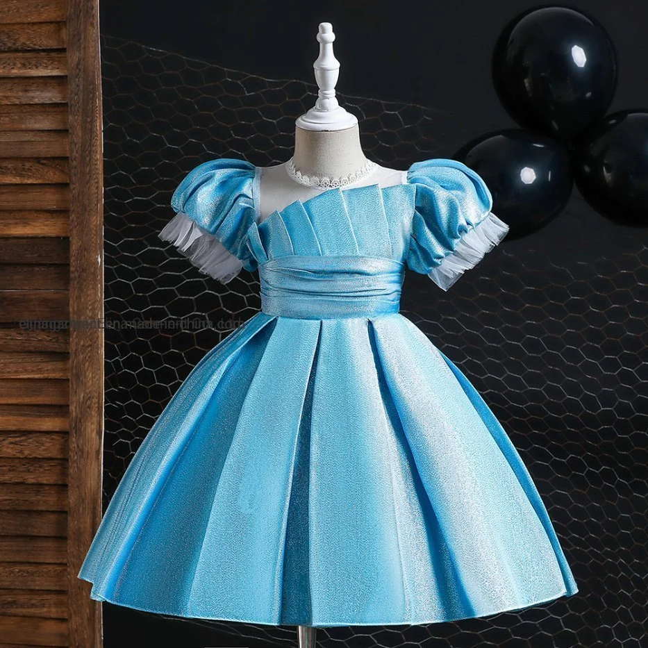 Wholesale Baby Clothes Girls Party Garment Ball Gown Puff Sleeve Dress Princess