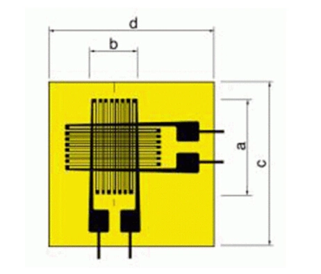 Rosette Strain Gauge with Three Measuring Grids