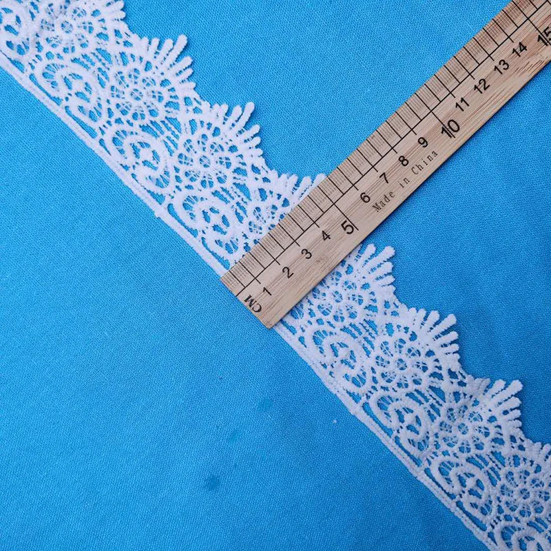 Hand Beaded Lace Fabric White Lace Trim Wholesale/Supplier Embroidery Designs