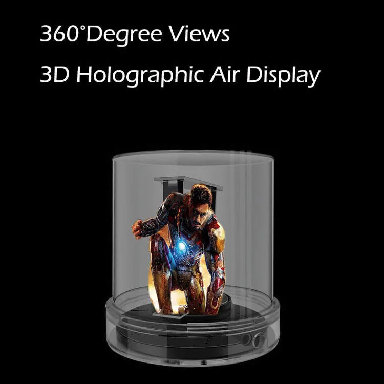 New Arrival 360 Degree View 3D Hologram LED Fan 3D Holographic Advertising Display with Cover Desktop for Cafe