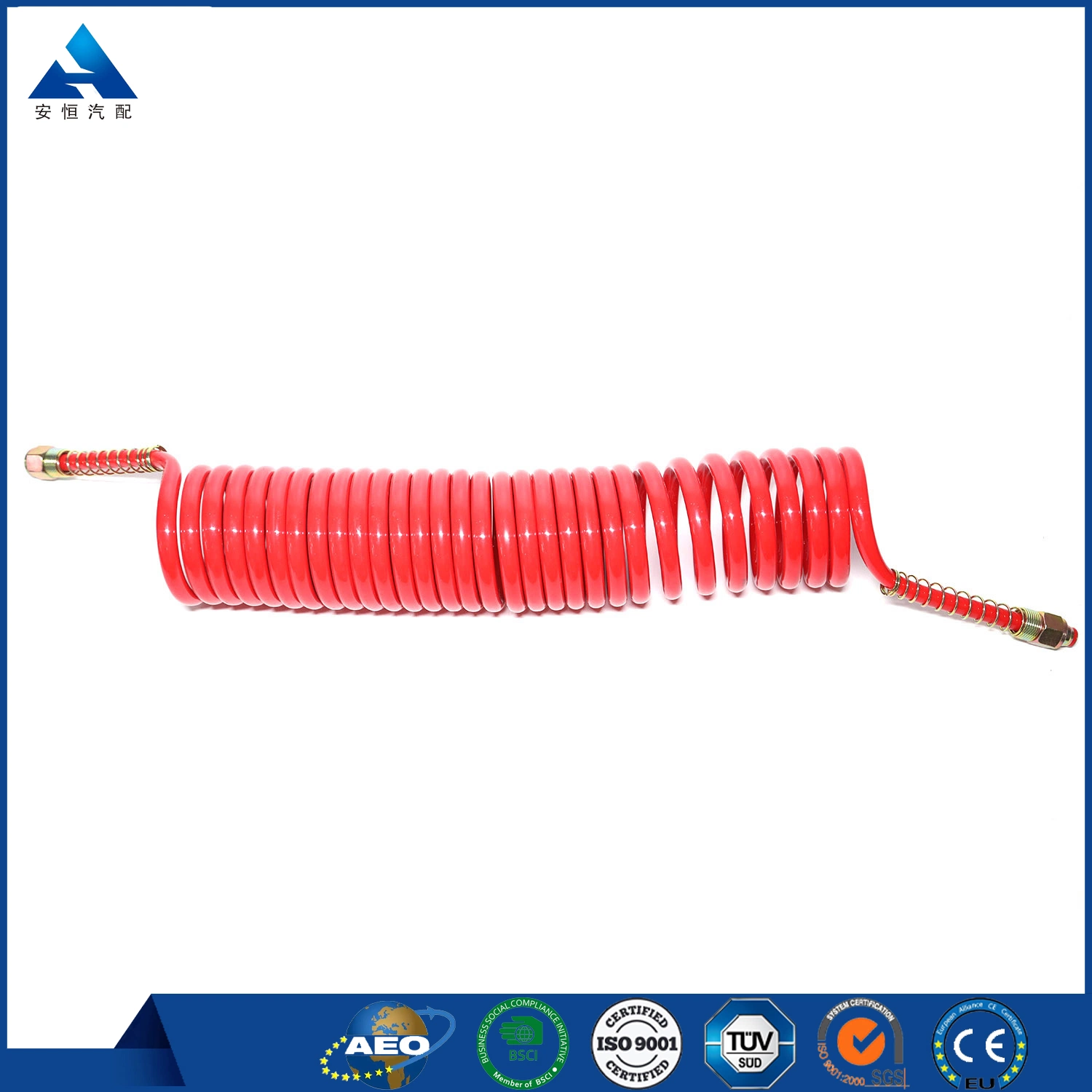 Auto Trailer Pneumatic PU Air Brake Spiral Colour Hose for Truck Trailer Sale