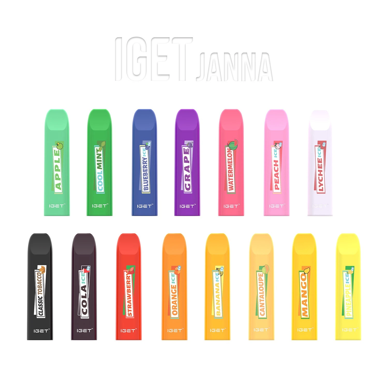 Hottest Custom fruit Flavor Iget Janna Electronic Cigarette Puff 450 Disposable/Chargeable Vape Pen