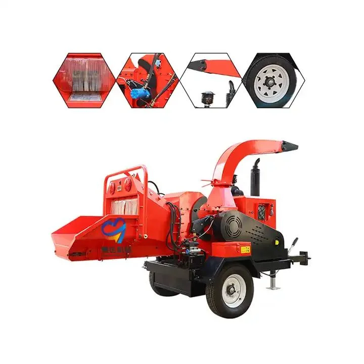 Garden Use Wood Milling Cutting Log Branches Small Petrol Wood Chipper Machine