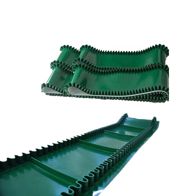 Guide Strip Sidewall Green High Efficiency Luggage Conveyor Belt