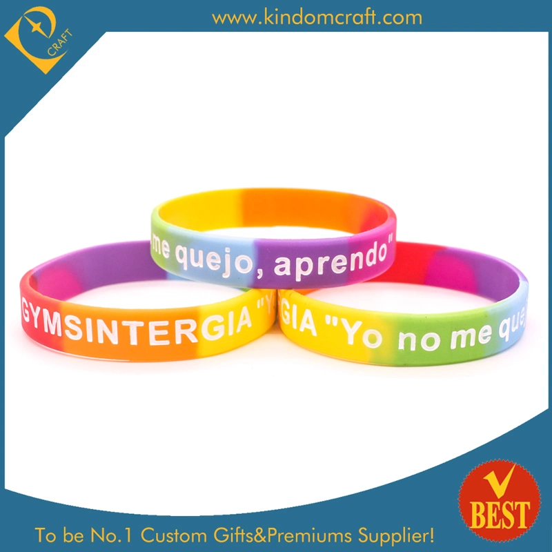 China pulsera de silicona personalizadas Pulsera de la banda con impresión CMYK como regalo promocional