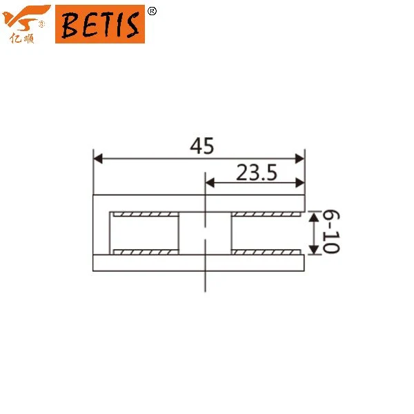 OEM High-Quality Shower Glass Stainless-Steel Wall-Mount Square Clamp