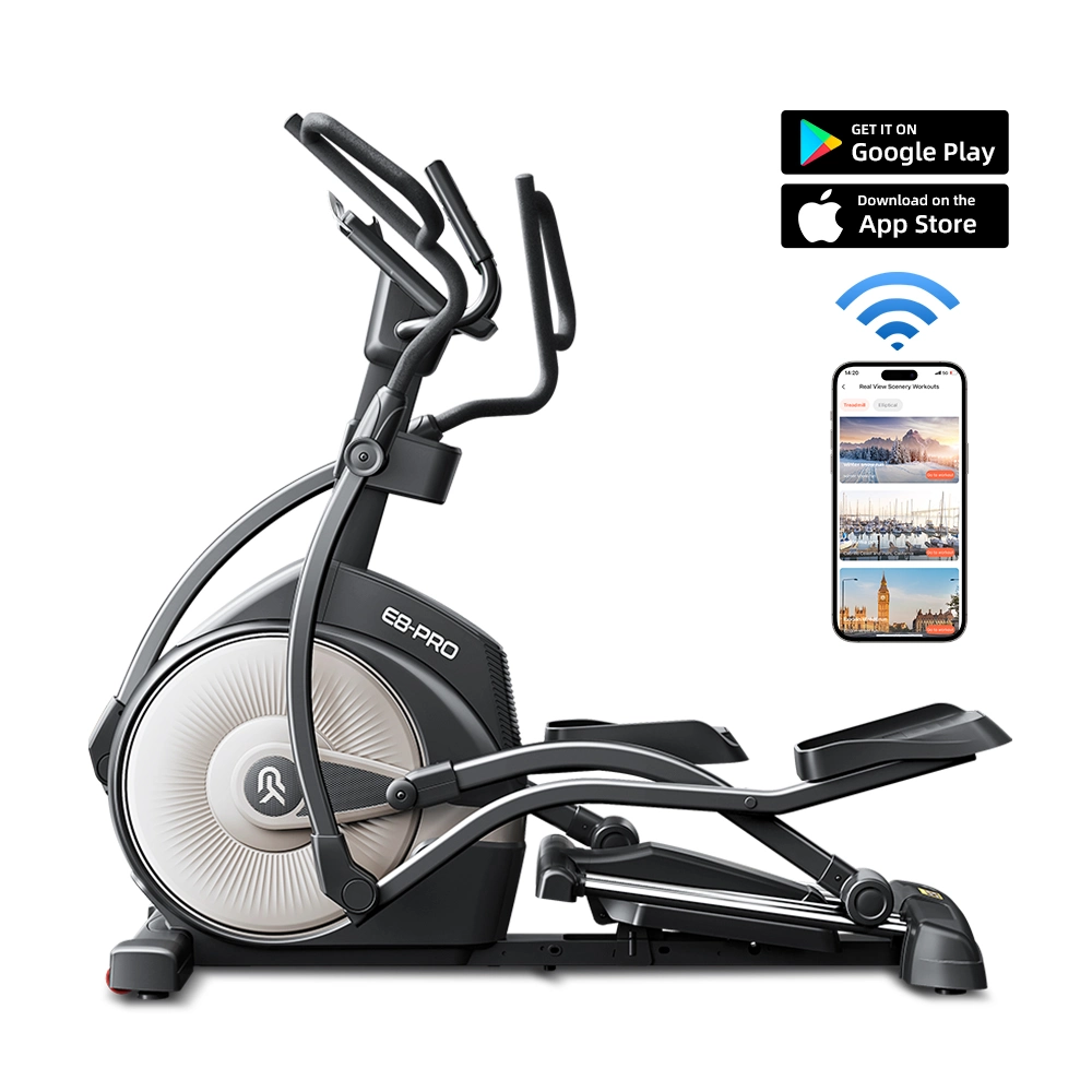 Ypoo Home Commercial Fitness Elliptical con FREE Yifit APP Deporte Máquina elíptica Auto 21 nivel Elliptical Trainer E8