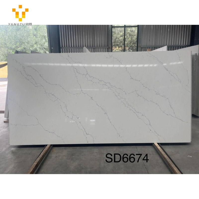 Hot Selling Factory Price Double Sink and Artificial Stone Top Vanity Quartz Stone Kitchen Quartz Slab Bathroom Countertops