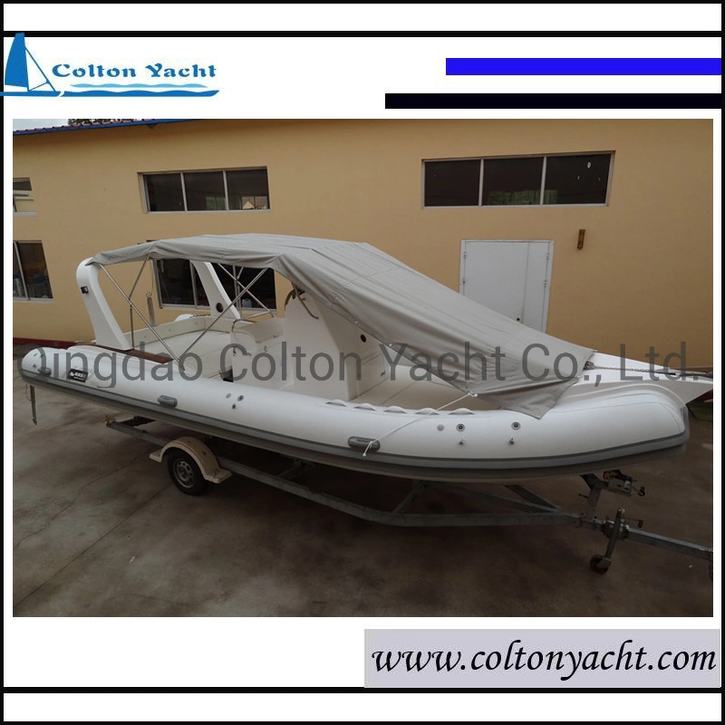 810cm Recreational Fiberglass Fishing Boat with Hypalon Tube