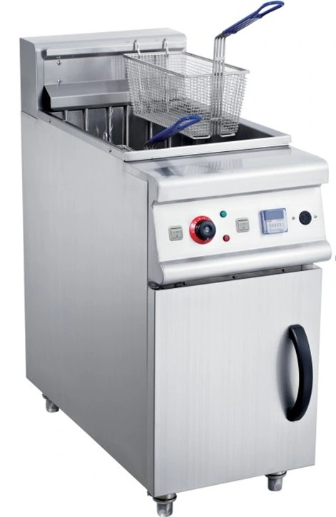 Western Kitchen Equipment Vertical Electric 1-Tank &2-Basket Fryer with Digital 6-Channel Timer