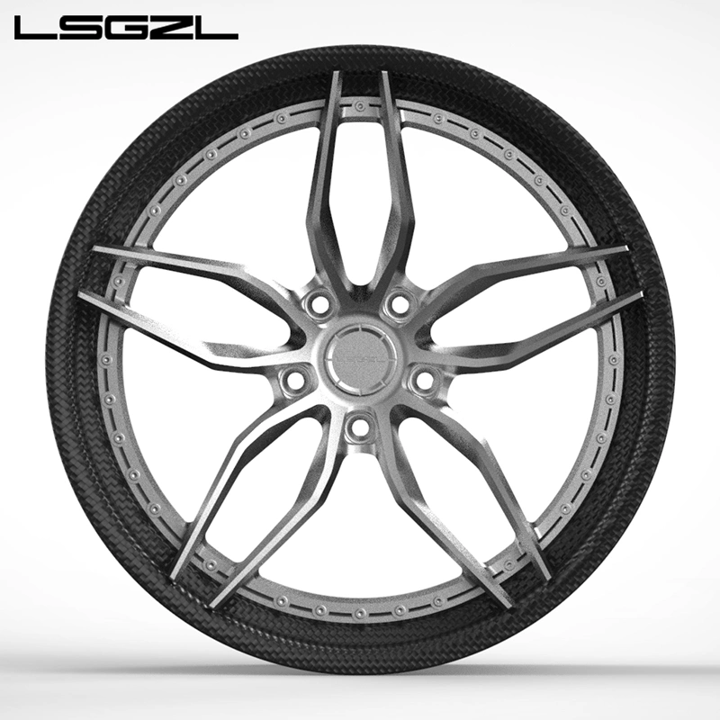 Rueda de fibra de carbono completa de 2 piezas personalizada 5X120 6X139.7 para Coche Luxuryu