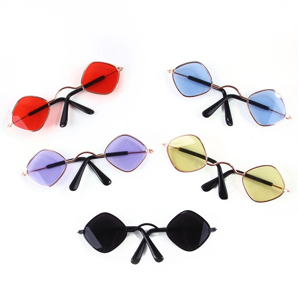 Retro Circular Metal Sunglasses Sun Protection Glasses Available in Many Colors Pet Accessories Cat Dog Glasses