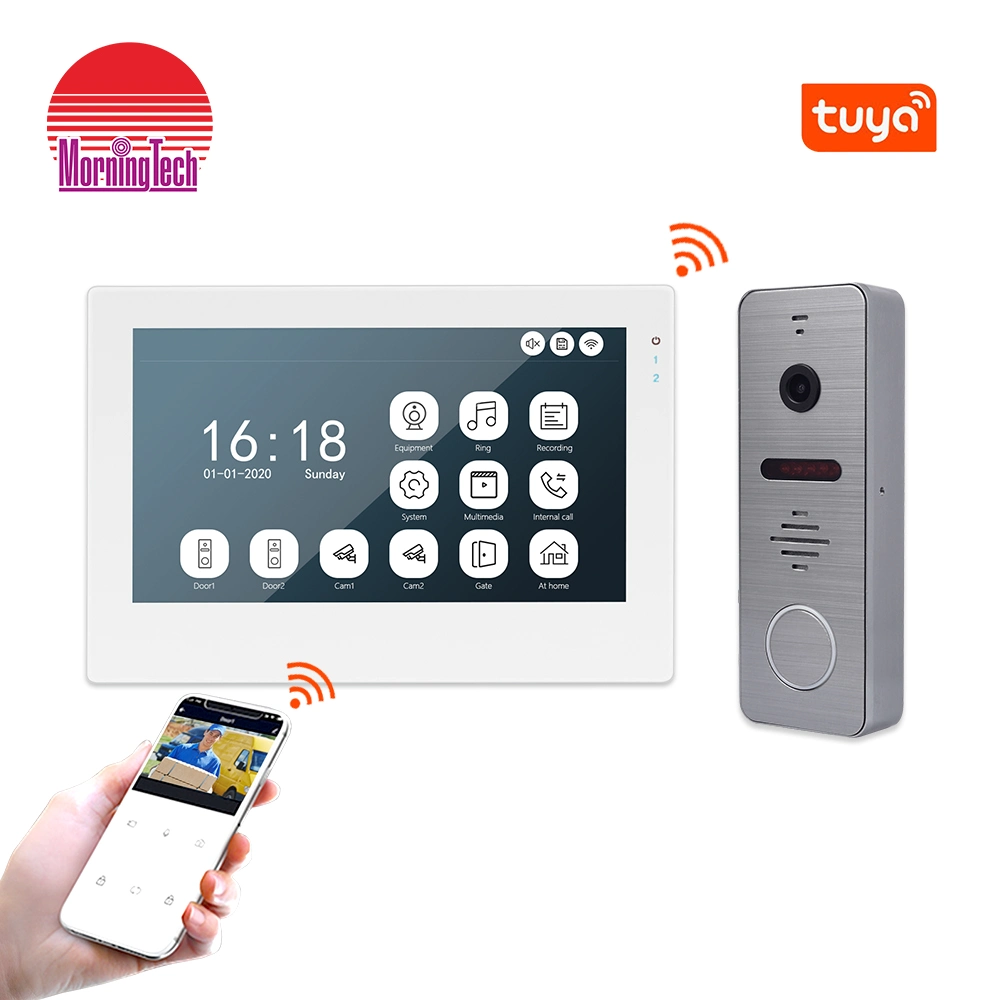 De gama alta Nuevo Diseño Tuya Smart Video portero Intercom System WiFi Timbre de video