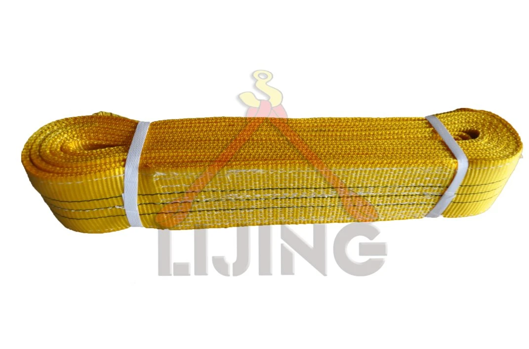 3t Yellow Polyester Webbing Belt Flat Webbing Slings for Lifting
