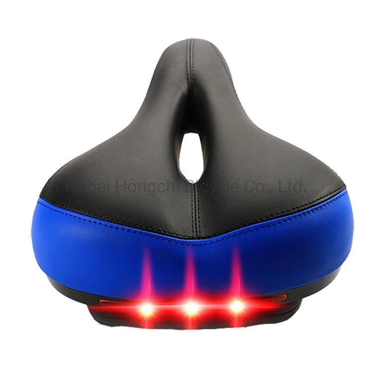 Seat with LED Light PVC Leather Hollow Soft Cushion Cycling Saddle