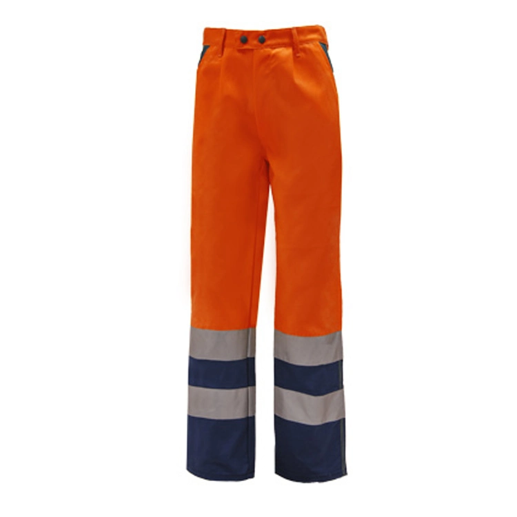 Construction Sécurité Routière Pantalon Réfléchissant en Tissu Sergé Personnalisé Respirant Haute Visibilité