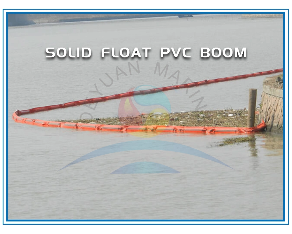 PVC Inflatable Solid Floating Type Oil Barrier Boom Fabric