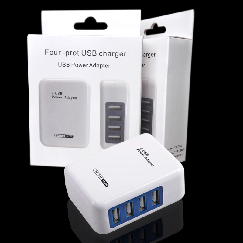 Chargeur de 4 ports USB 4A International prise alimentation Adaptateur Us