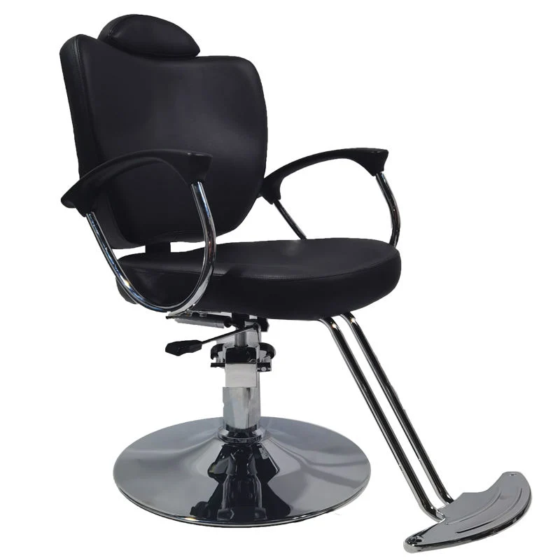 Peluquería negra elegante Vintage Salon Barber silla con pedal