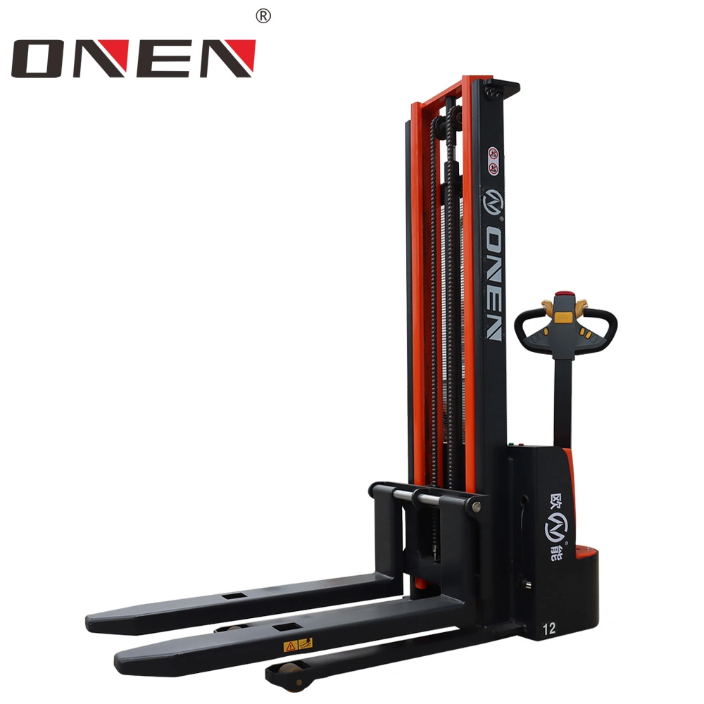 1.0 / 1.2 / 1.5t 3m Hydraulic Full Electric Powered Walkie Pedestrian Pallet Stacker Electric Stacking Vehicles